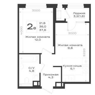 Объявление 2-к квартира, 37.6м2, 5/14 эт